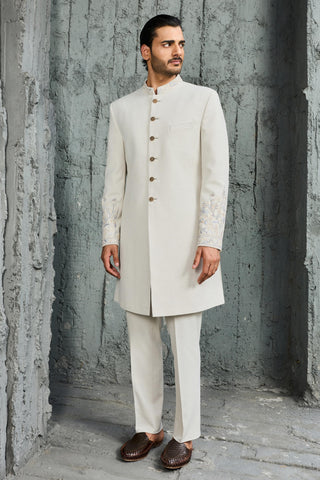 Indowestern Set for Indian Wedding - Gray Noor Set by Sarab Khanijou