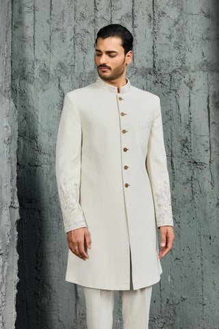 Indowestern Set for Indian Wedding - Gray Noor Set by Sarab Khanijou