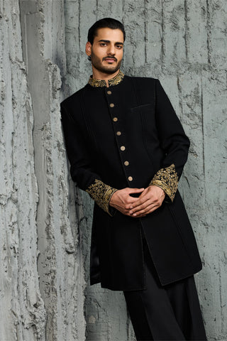 Indowestern Set for Indian Wedding - Obsidian Noor by Sarab Khanijou