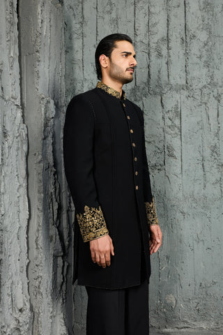 Indowestern Set for Indian Wedding - Obsidian Noor by Sarab Khanijou