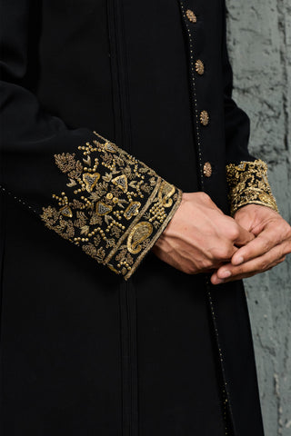 Indowestern Set for Indian Wedding - Obsidian Noor by Sarab Khanijou