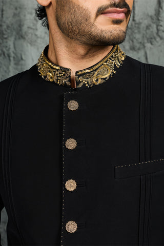 Indowestern Set for Indian Wedding - Obsidian Noor by Sarab Khanijou