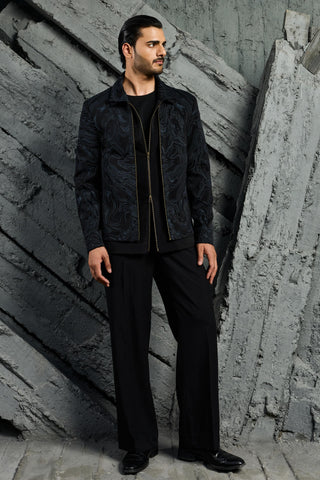 Shacket Set for Contemporary Wear - Abstract Wave by Sarab Khanijou
