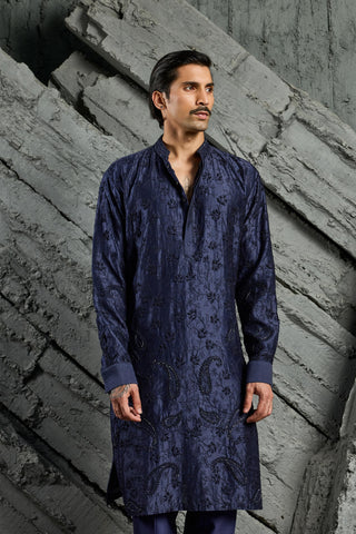 Kurta Set for Indian Wedding - Azure Blossom Kurta by Sarab Khanijou