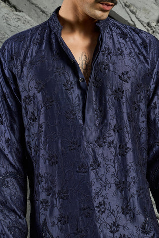 Kurta Set for Indian Wedding - Azure Blossom Kurta by Sarab Khanijou