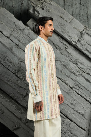 Kurta Set for Indian Wedding - Soft Pearl Kurta by Sarab Khanijou