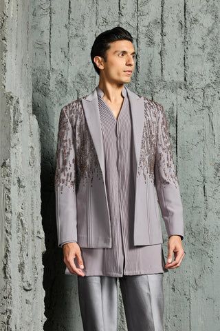 Jacket Set for Contemporary Wear - Gray Slate Jacket by Sarab Khanijou