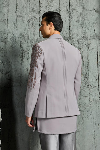 Jacket Set for Contemporary Wear - Gray Slate Jacket by Sarab Khanijou