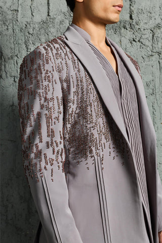 Jacket Set for Contemporary Wear - Gray Slate Jacket by Sarab Khanijou