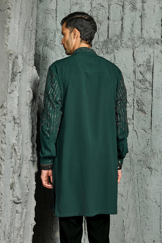 Green rangrez mehfil embroidered kurta set