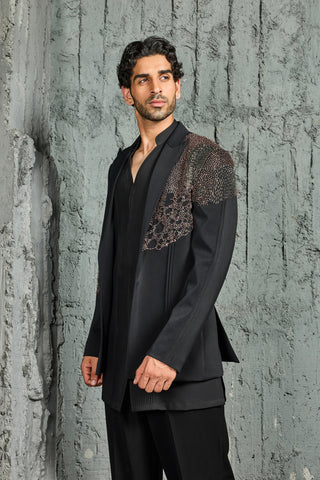 Jacket Set for Contemporary Wear - Black Noir by Sarab Khanijou