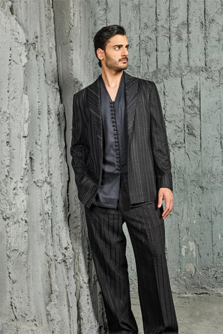 Jacket Set for Contemporary Wear - Black Edit Jacket by Sarab Khanijou