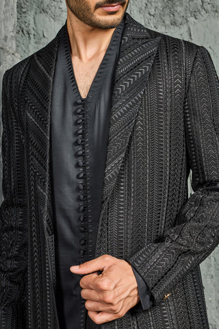 Jacket Set for Contemporary Wear - Black Edit Jacket by Sarab Khanijou