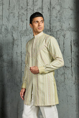 Kurta Set for Indian Wedding - Green Mint Edit by Sarab Khanijou