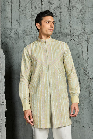 Kurta Set for Indian Wedding - Green Mint Edit by Sarab Khanijou
