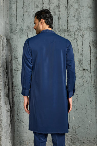 Kurta Set for Indian Wedding - Blue Jashn Neel Kurta by Sarab Khanijou