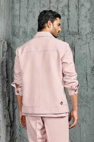 Shacket Set for Contemporary Wear - Pink Bubblegum Shacket by Sarab Khanijou