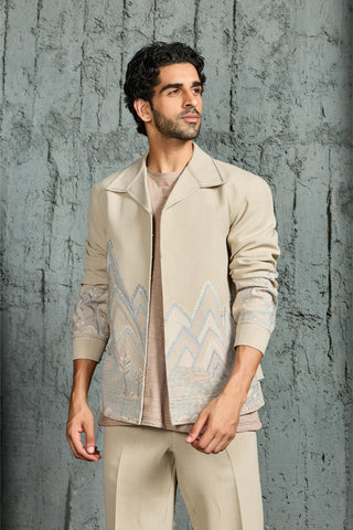Shacket Set for Contemporary Wear - Beige Mount-Ridge by Sarab Khanijou