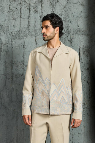 Shacket Set for Contemporary Wear - Beige Mount-Ridge by Sarab Khanijou