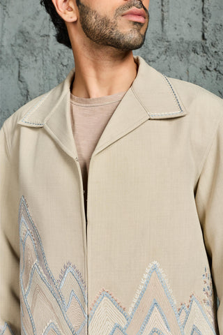 Shacket Set for Contemporary Wear - Beige Mount-Ridge by Sarab Khanijou