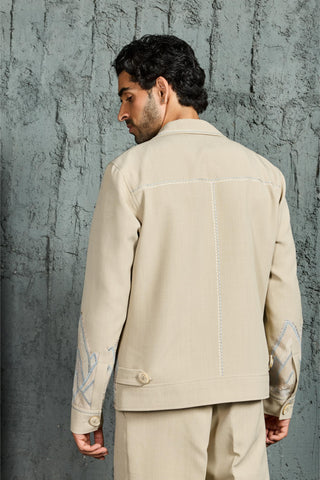 Shacket Set for Contemporary Wear - Beige Mount-Ridge by Sarab Khanijou
