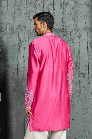Kurta Set for Indian Wedding - Pink Gulrang Ridge by Sarab Khanijou