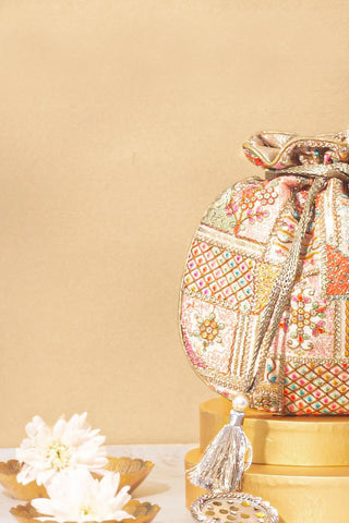 Multicolor jia embroidere potli