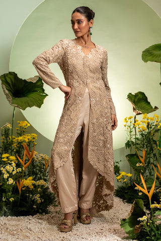 Jacket Set for Contemporary Wear – Gold Eden by Pallavi Poddar