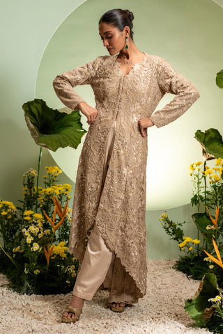 Jacket Set for Contemporary Wear – Gold Eden by Pallavi Poddar