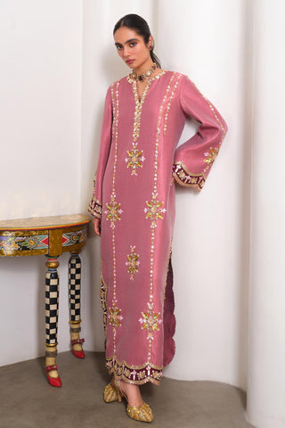 Kaftan - Indian Wedding - Pink Pop Paisley Heirloom Blush by Papa Don't Preach