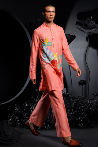 Peach sparrow kurta set