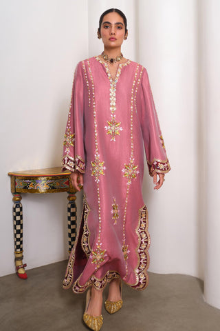 Kaftan - Indian Wedding - Pink Pop Paisley Heirloom Blush by Papa Don't Preach