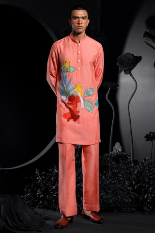 Peach sparrow kurta set