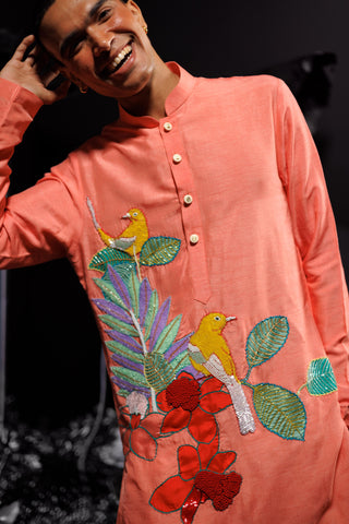Peach sparrow kurta set