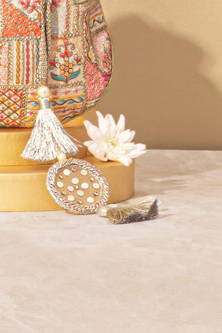 Multicolor jia embroidere potli