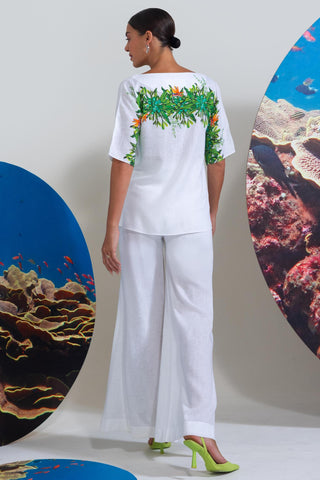 White floaty but feisty wow co-ord set