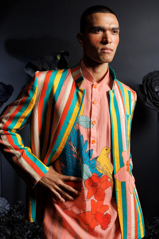 Rainbow-jacket with kurta set