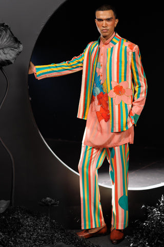 Rainbow-jacket with kurta set