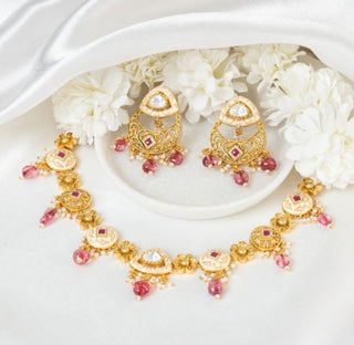 Choker Set Meenakari Wear - Gold Elzina Meenakari Choker by Putstyle