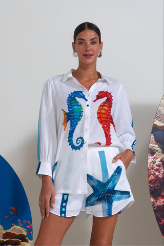 White sea me wink wow shirt & shorts