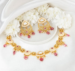 Choker Set Meenakari Wear - Gold Elzina Meenakari Choker by Putstyle