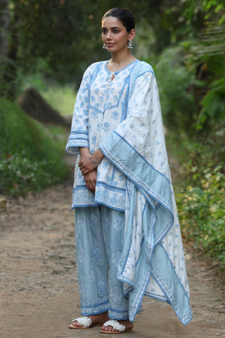 Blue alagi malgudi days kurta set