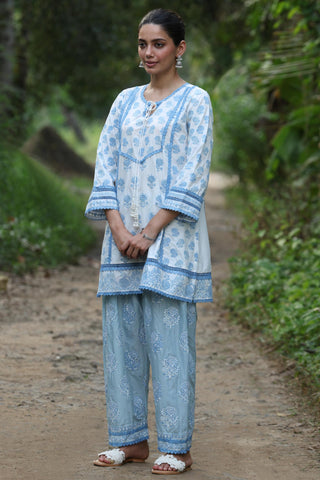 Blue alagi malgudi days kurta set