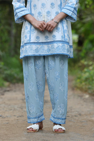 Blue alagi malgudi days kurta set