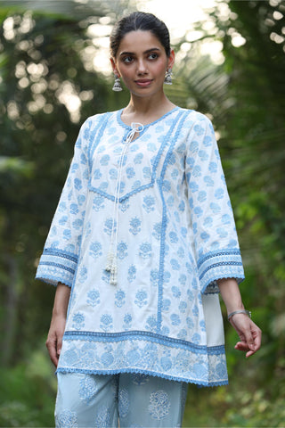 Blue alagi malgudi days kurta set