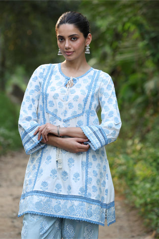 Blue alagi malgudi days kurta set