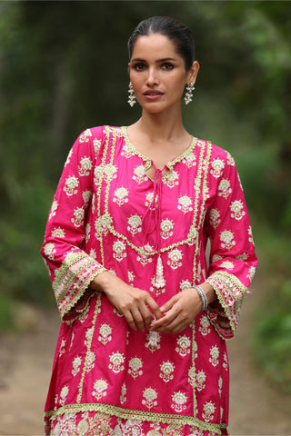 Pink alagi malgudi days kurta set