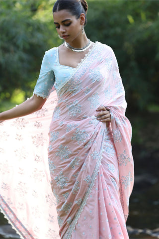 Pink yara malgudi days saree