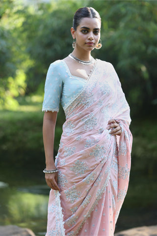 Pink yara malgudi days saree