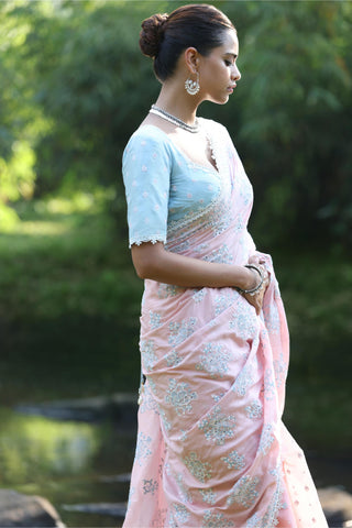 Pink yara malgudi days saree
